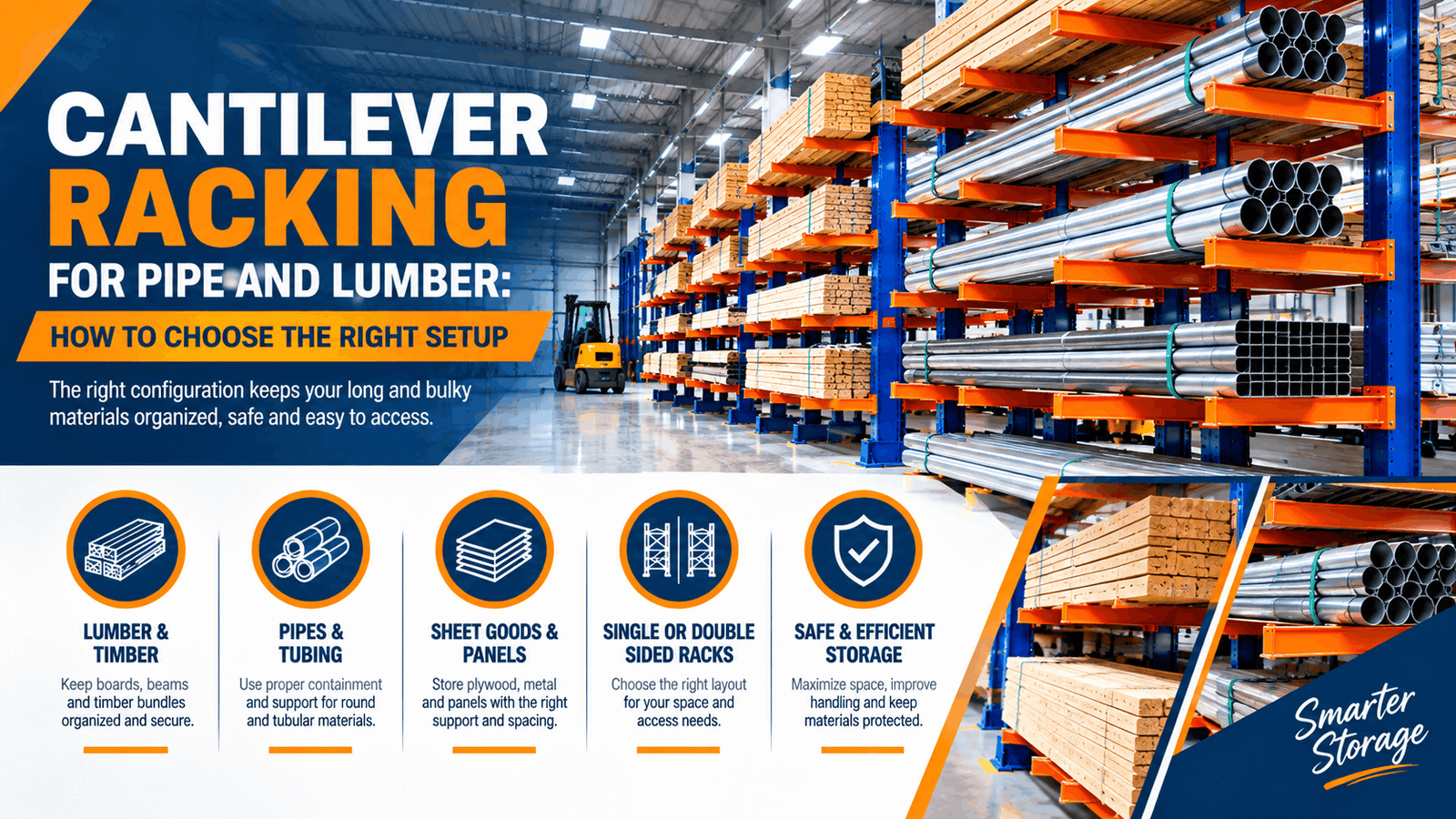 Cantilever Racking for Pipe and Lumber: How to Choose the Right Setup